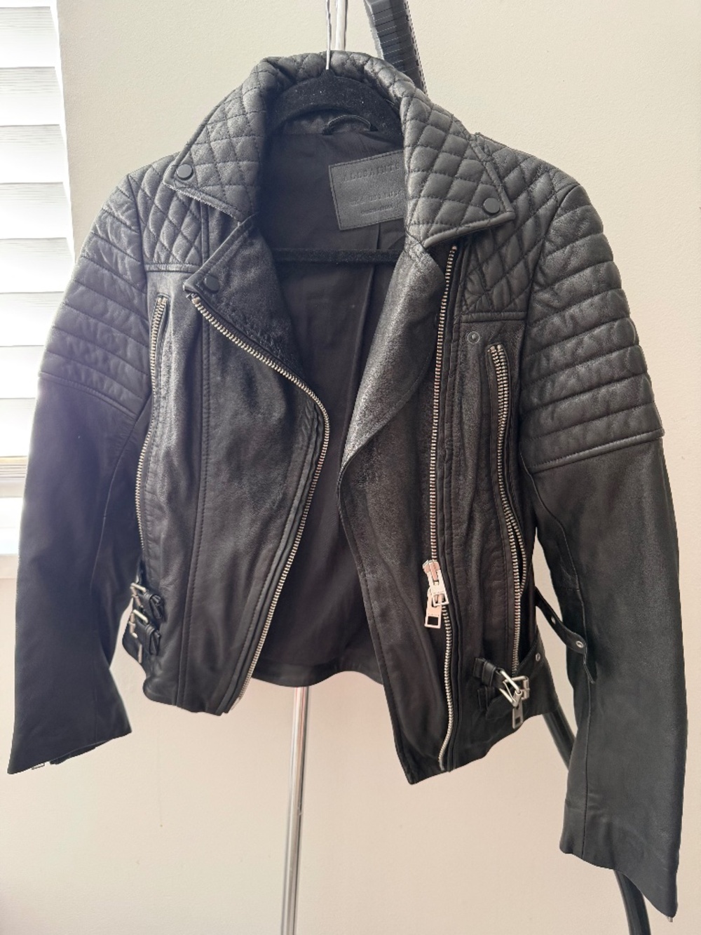 Women’s leather biker jacket